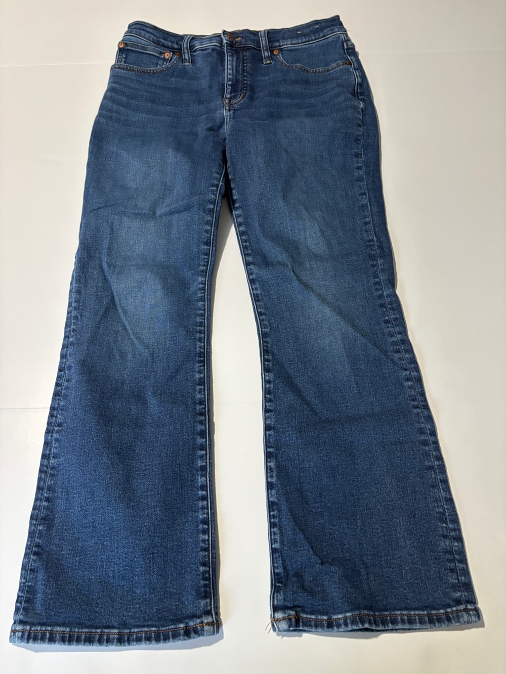 Madewell Mid-Rise Kick Out Jeans Medium Blue Flare Womens Size 28